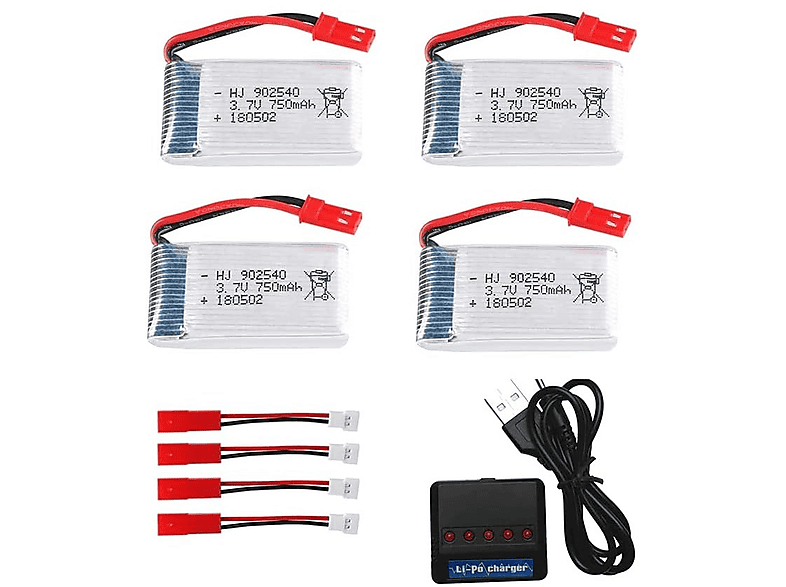 Batterie LiPo 3.7V 500mAh X2 Pour Drone RC - Compatible Syma X5, Cheerson CX-30W, Skytech M68 - Vol Plus Long