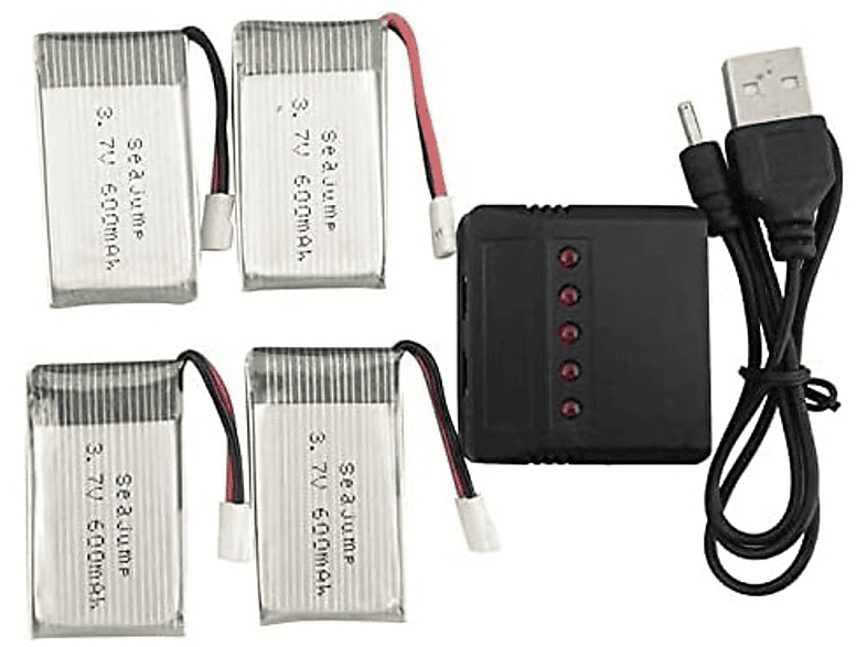 Batteria Drone 3.7V 600mAh 25C - Modello 802540P Con Connettore XH2.54 - Compatibile Con X5C, X5SC, M68, X705C - 3