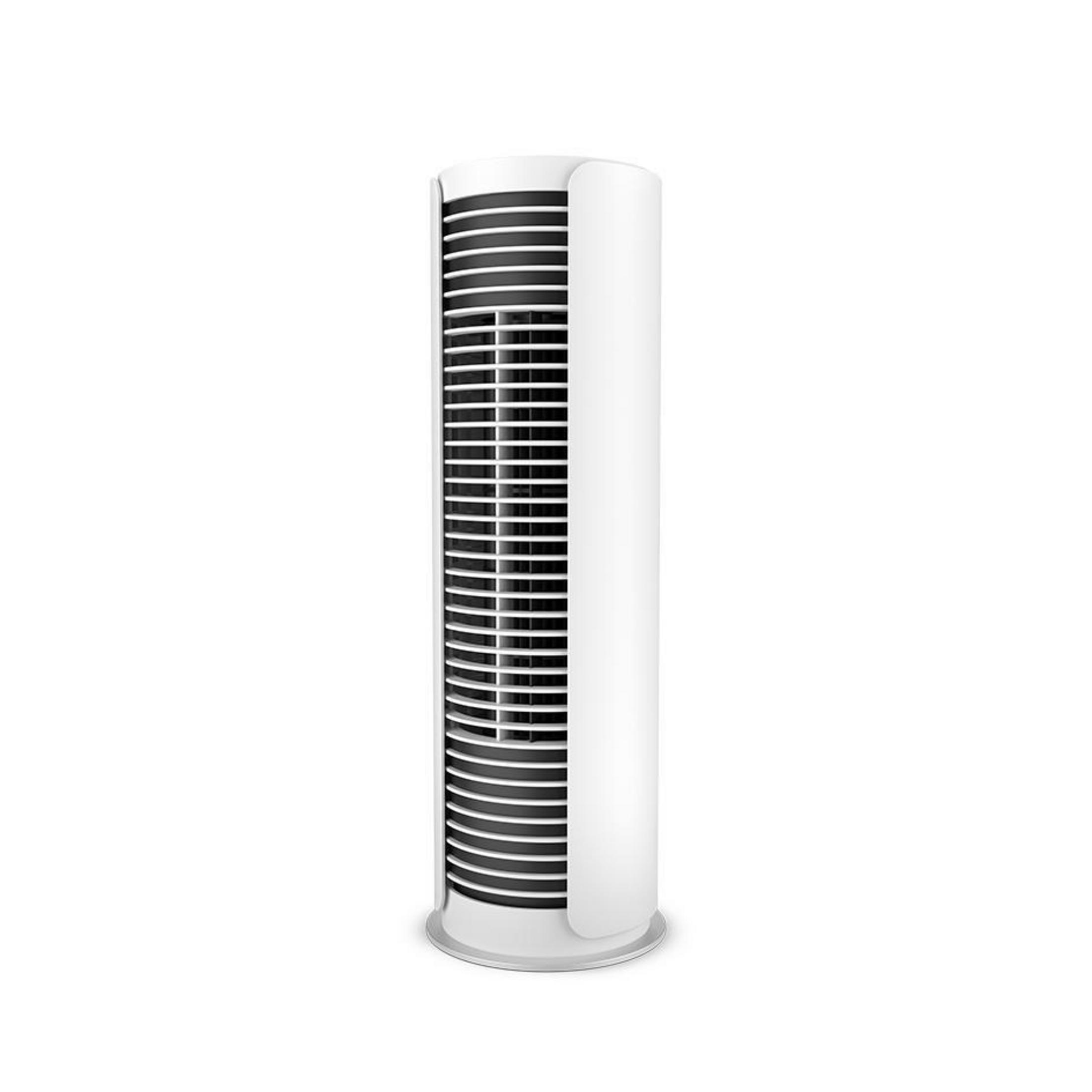 Ventilateur tour blanc et noir.