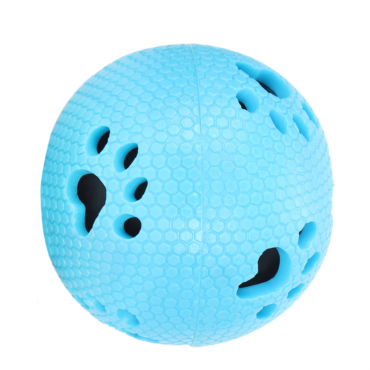 Blauer Ball mit Löchern, für Hunde.