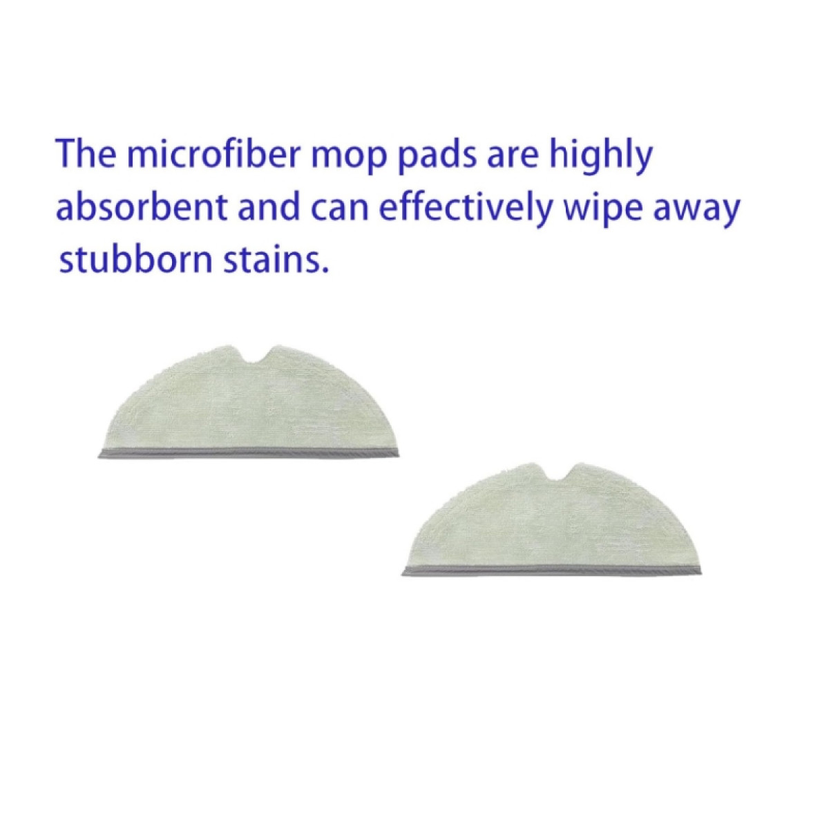 Dwie wkładki do mopa z mikrofibry, tekst wspomina, że usuwają plamy.
