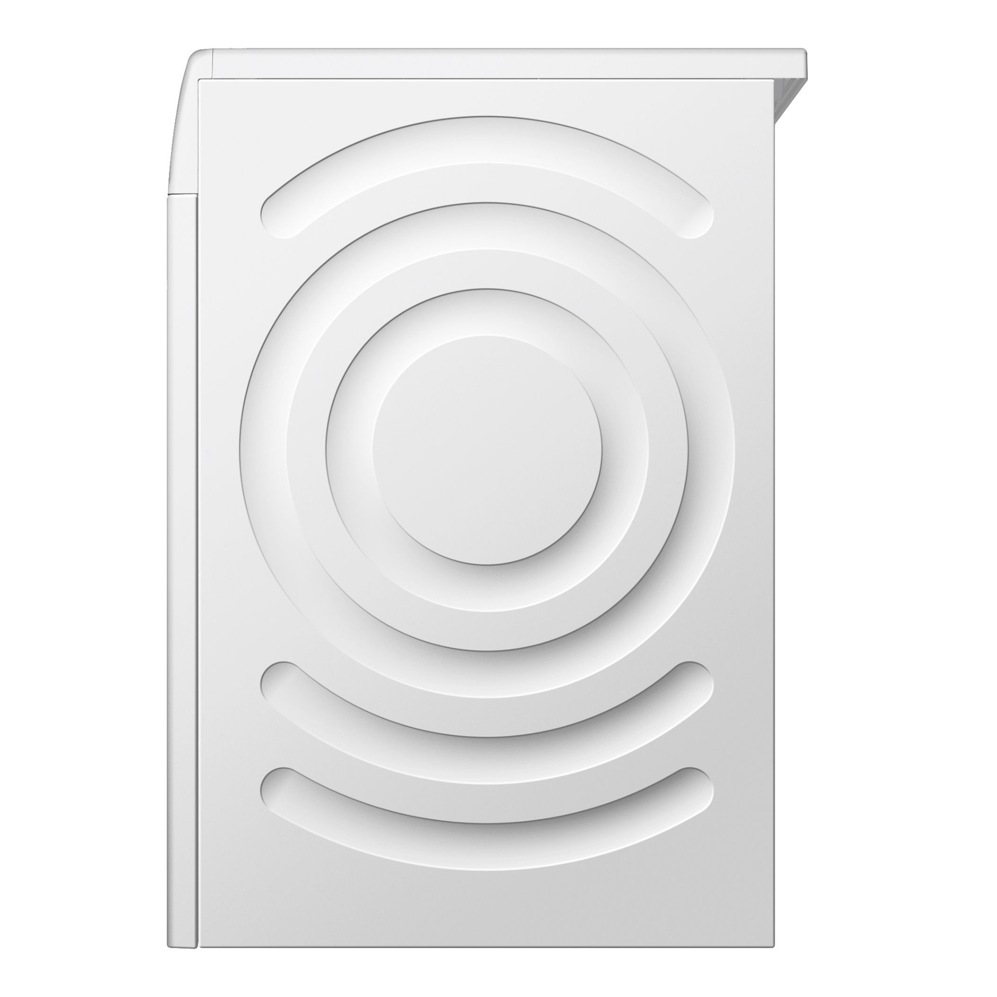 Białe urządzenie z okrągłymi wzorami na białym tle.