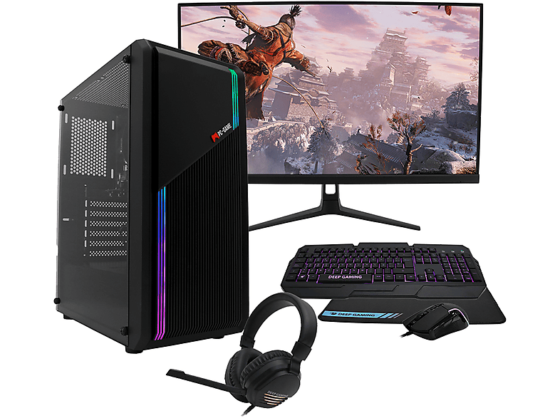 Pack PC gaming  - Pack Neon-X AMD Ryzen 5-5600G/Radeon Vega 7/16GB RAM/1TB SSD/Monitor 27" QHD con HDR/Kit Gamer GENERICA