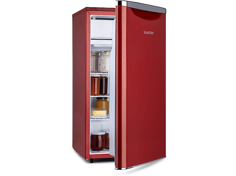 KLARSTEIN Yummy Kühlschrank (E, 84 cm hoch, Rot)
