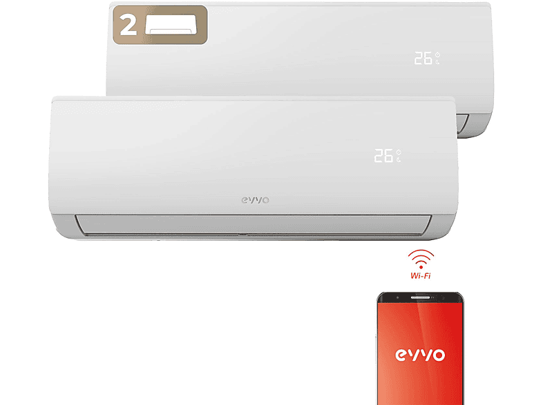 Split 2x1 - EVVO Clima WIFI 2x1 18.000 BTU (9.000 + 12.000)