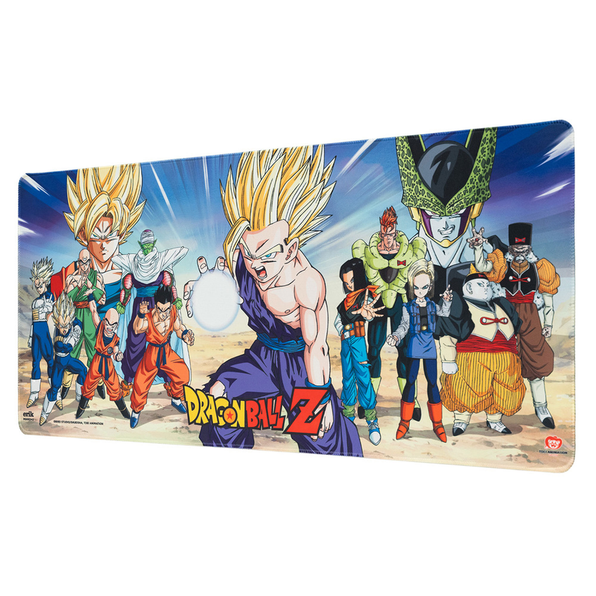 Dragon Ball Z Mauspad mit mehreren Charakteren, darunter Goku und Cell.