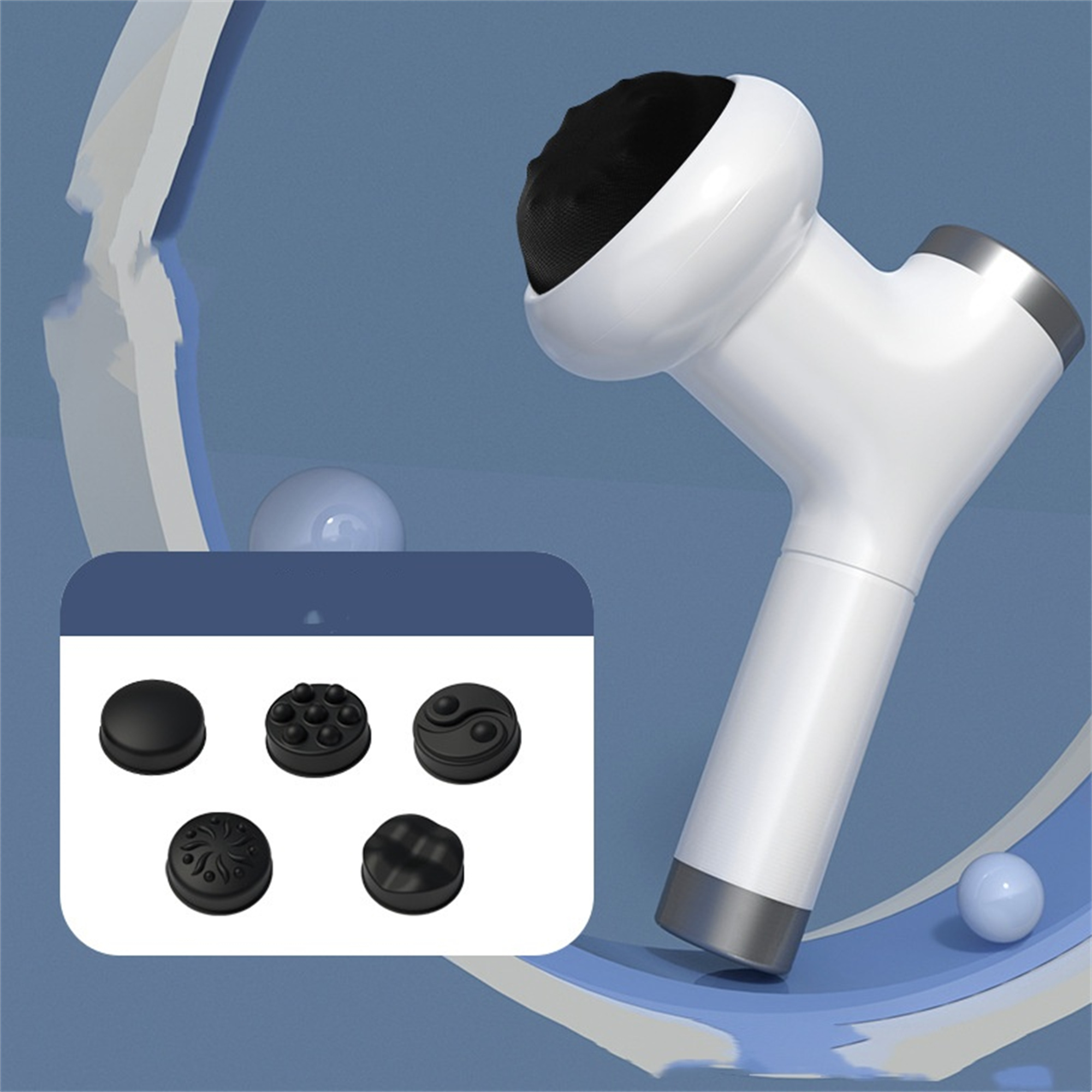 massagegerät vibration nacken 2er-Set Stylisches Mini-Massagegerät (Vibration, Batterie): rot/silber, 3  Massageköpfe, kompakt - ideal für Nacken, Rücken, Beine - Entspannung pur main image 1