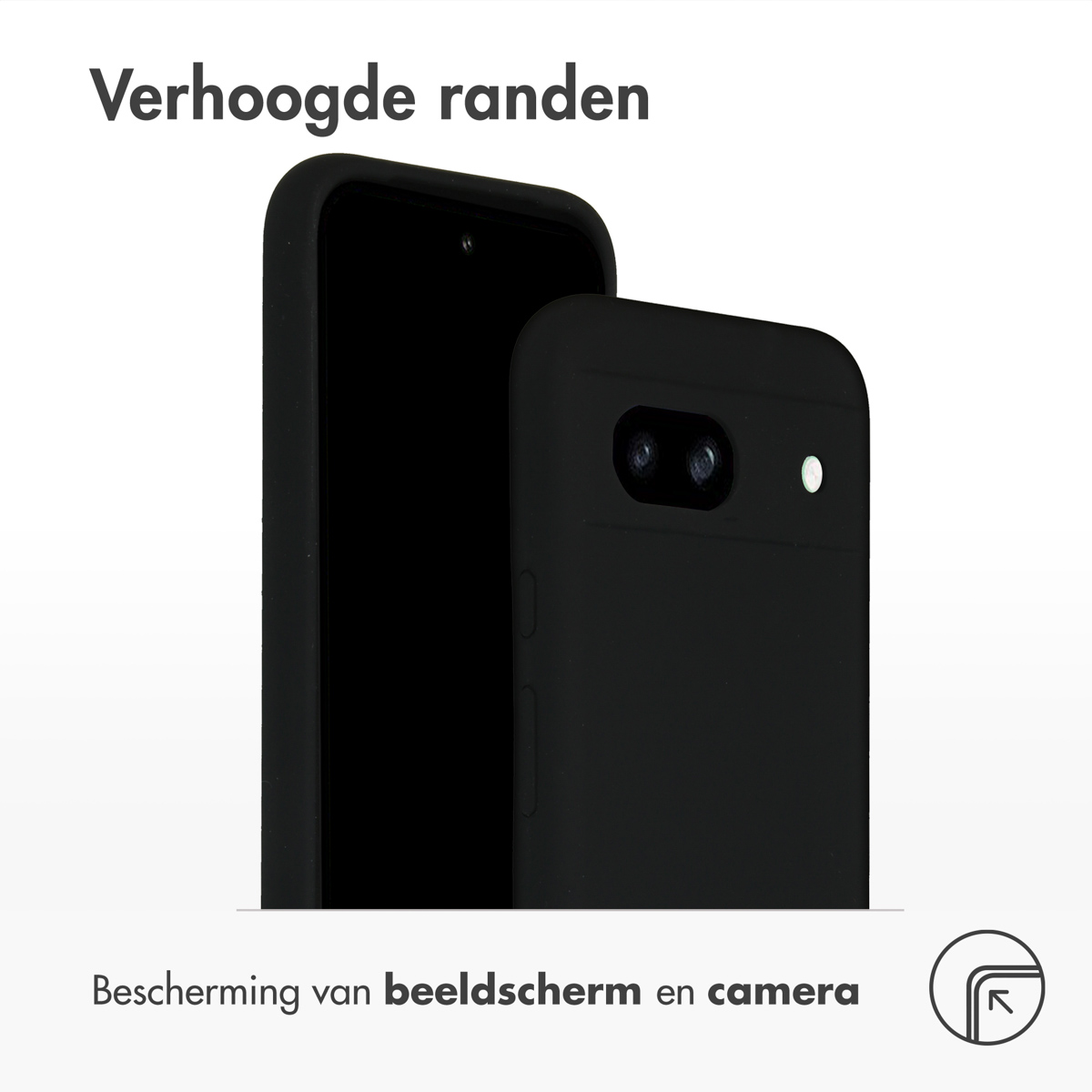 Twee zwarte telefoonhoesjes naast elkaar, beschermen camera's en schermen.