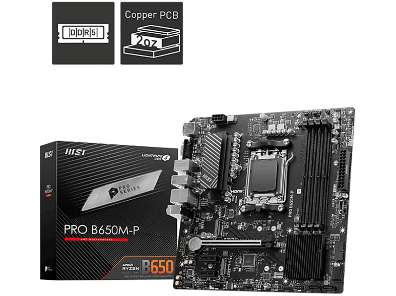 MSI MSI PRO B650M-P - Mainboard - mATX Hauptplatine Schwarz