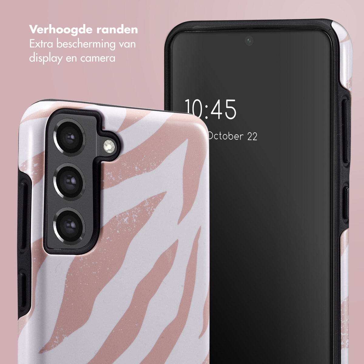 Coque de téléphone avec imprimé zèbre, téléphone et coque.