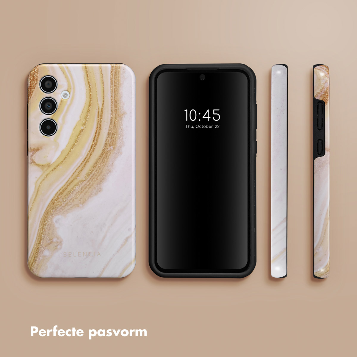 Coque de téléphone avec motif marbre et téléphone.