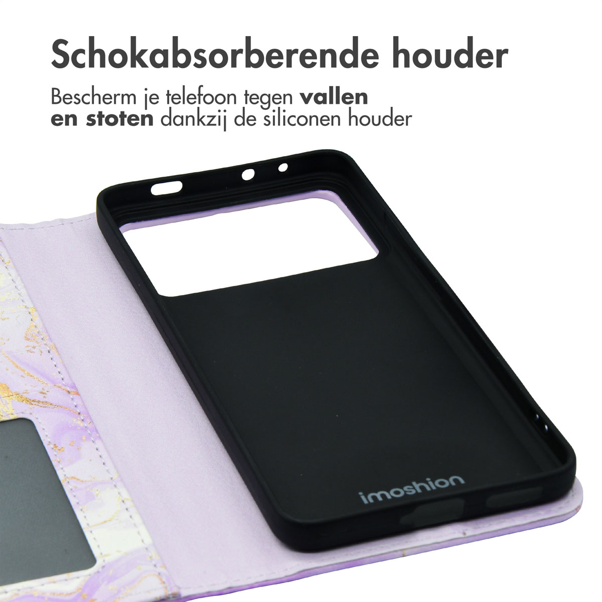 Intérieur de coque de téléphone noir. Coque noire avec intérieur blanc. Fond blanc.