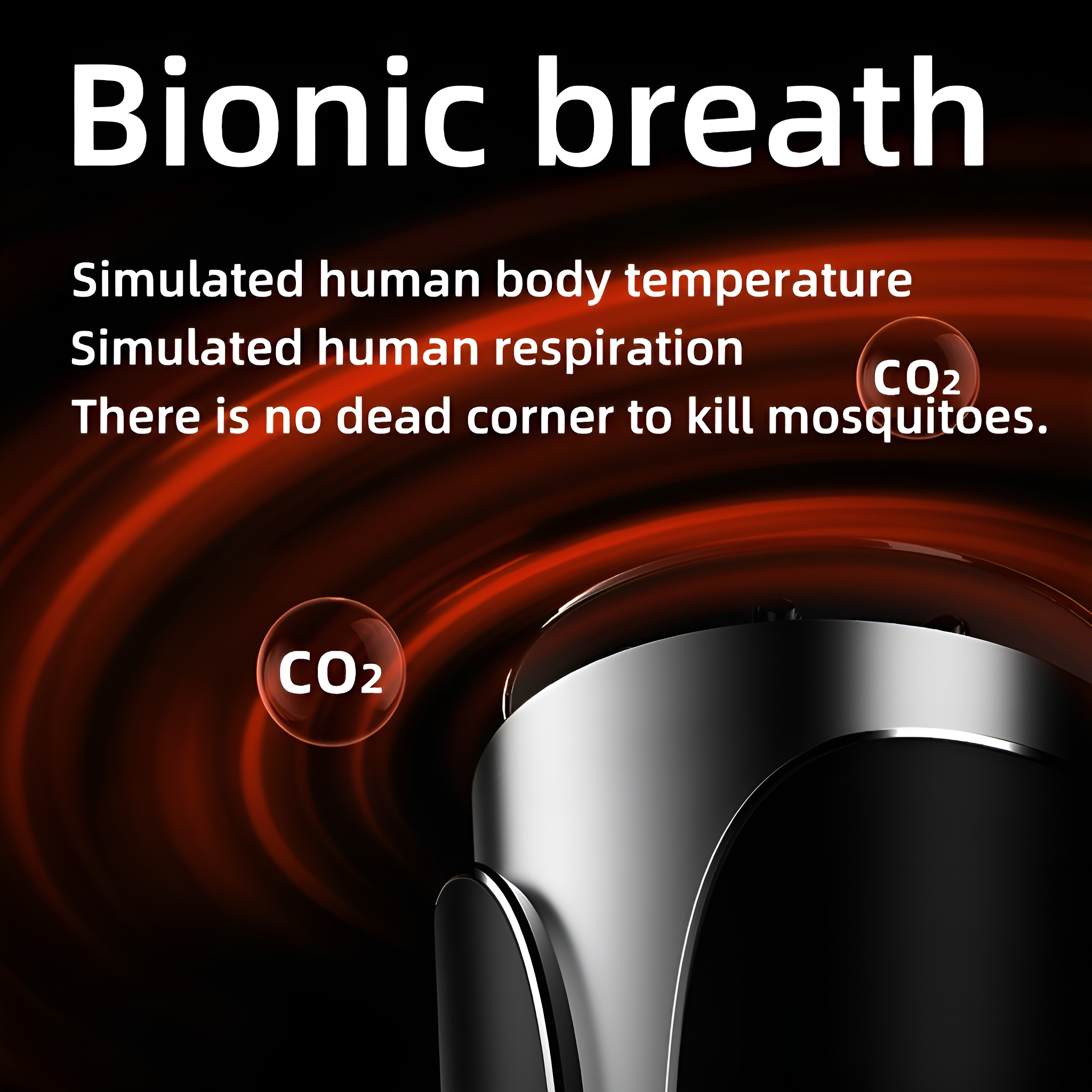 Nahaufnahme eines Geräts, das Licht mit roten und silbernen Elementen aussendet. Der Text "CO2" ist sichtbar.