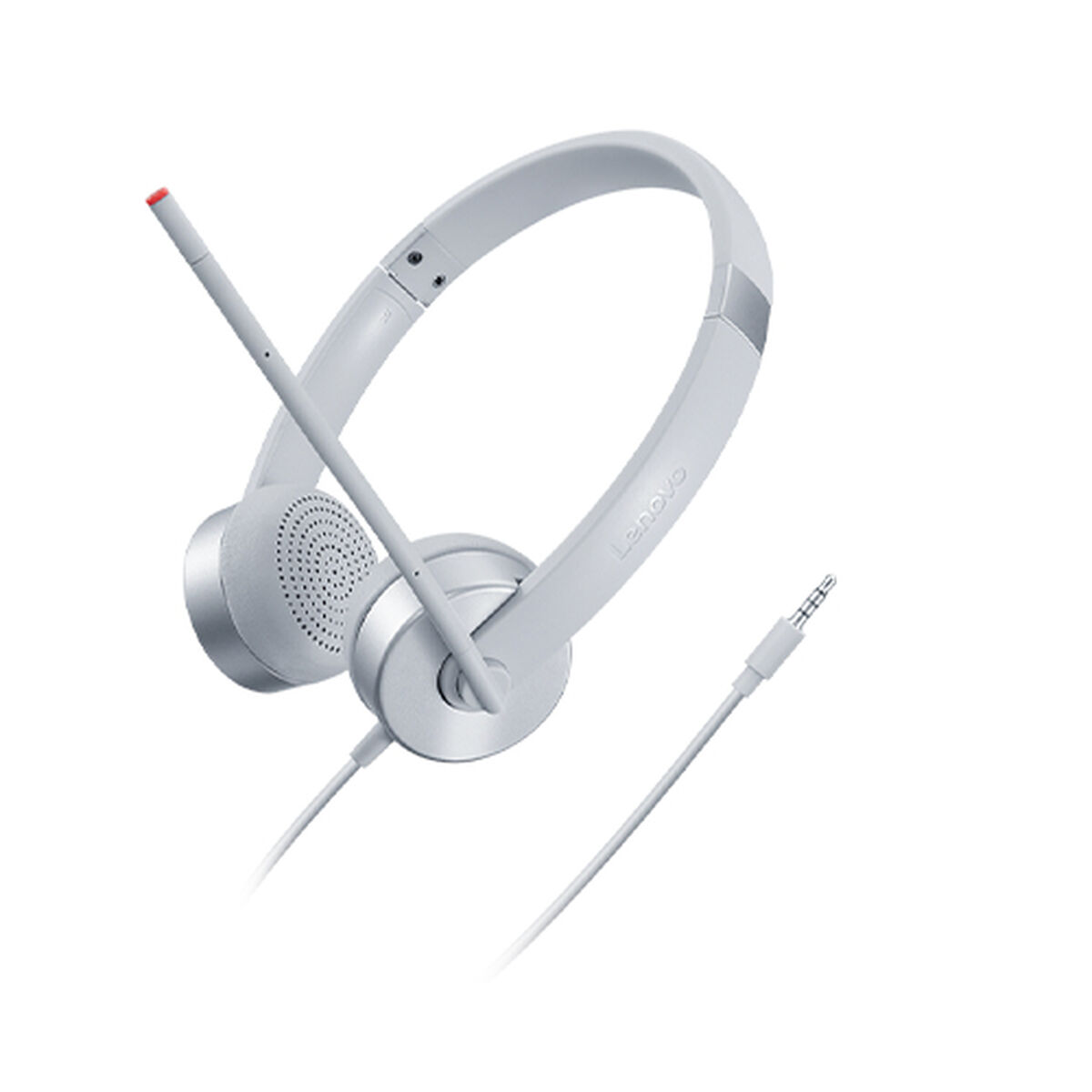 Cuffie Lenovo bianche con microfono.