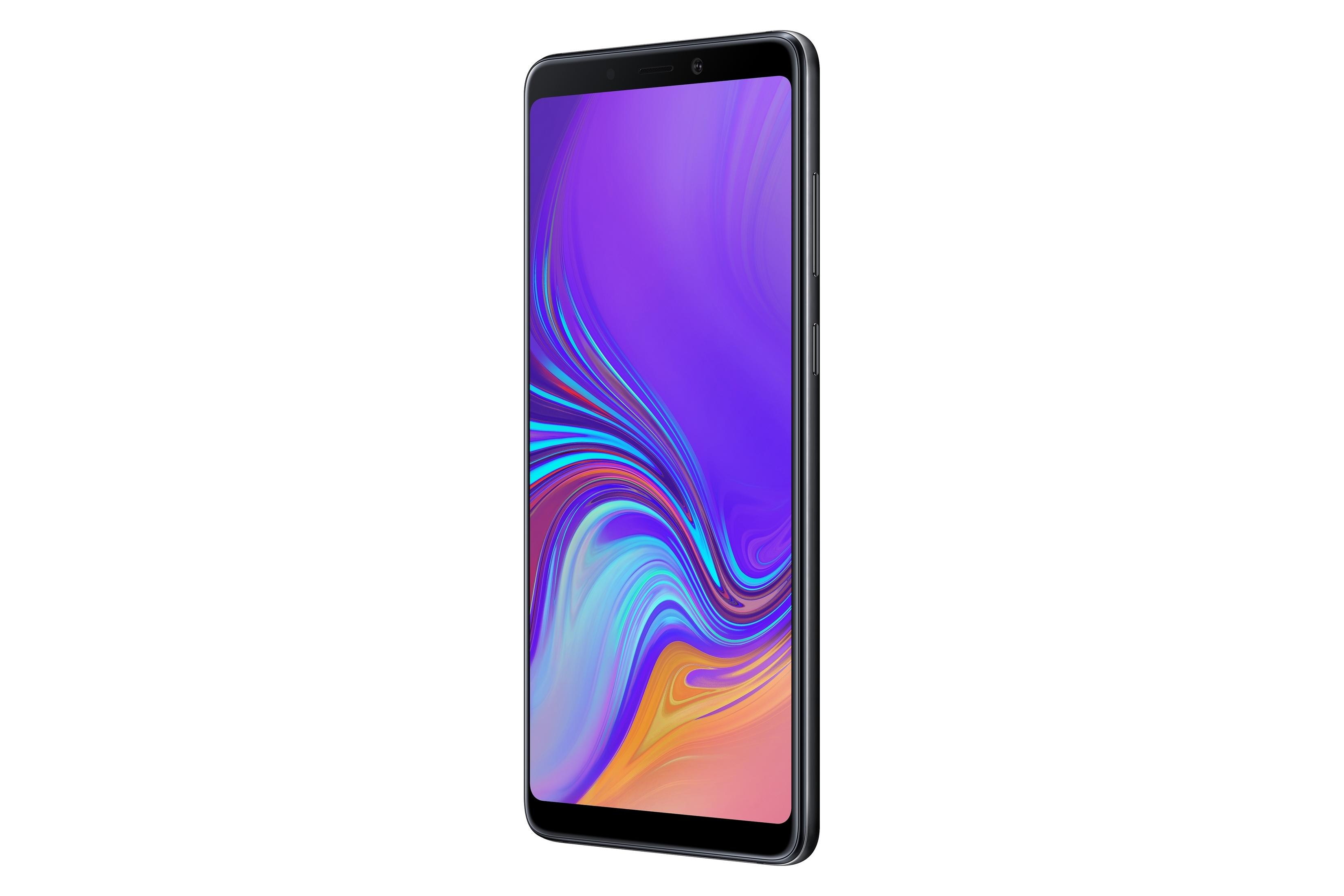 Ein lila-blaues Telefon. Das Telefon hat einen großen Bildschirm und einen schwarzen Rahmen.