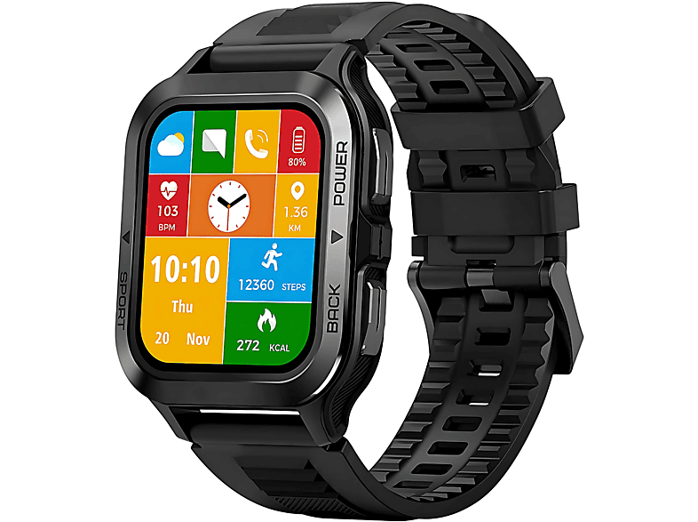 MANIKE Wave Ultima Ember Smartwatch stainless steel Silikon, 140 - 210 mm, Schwarz