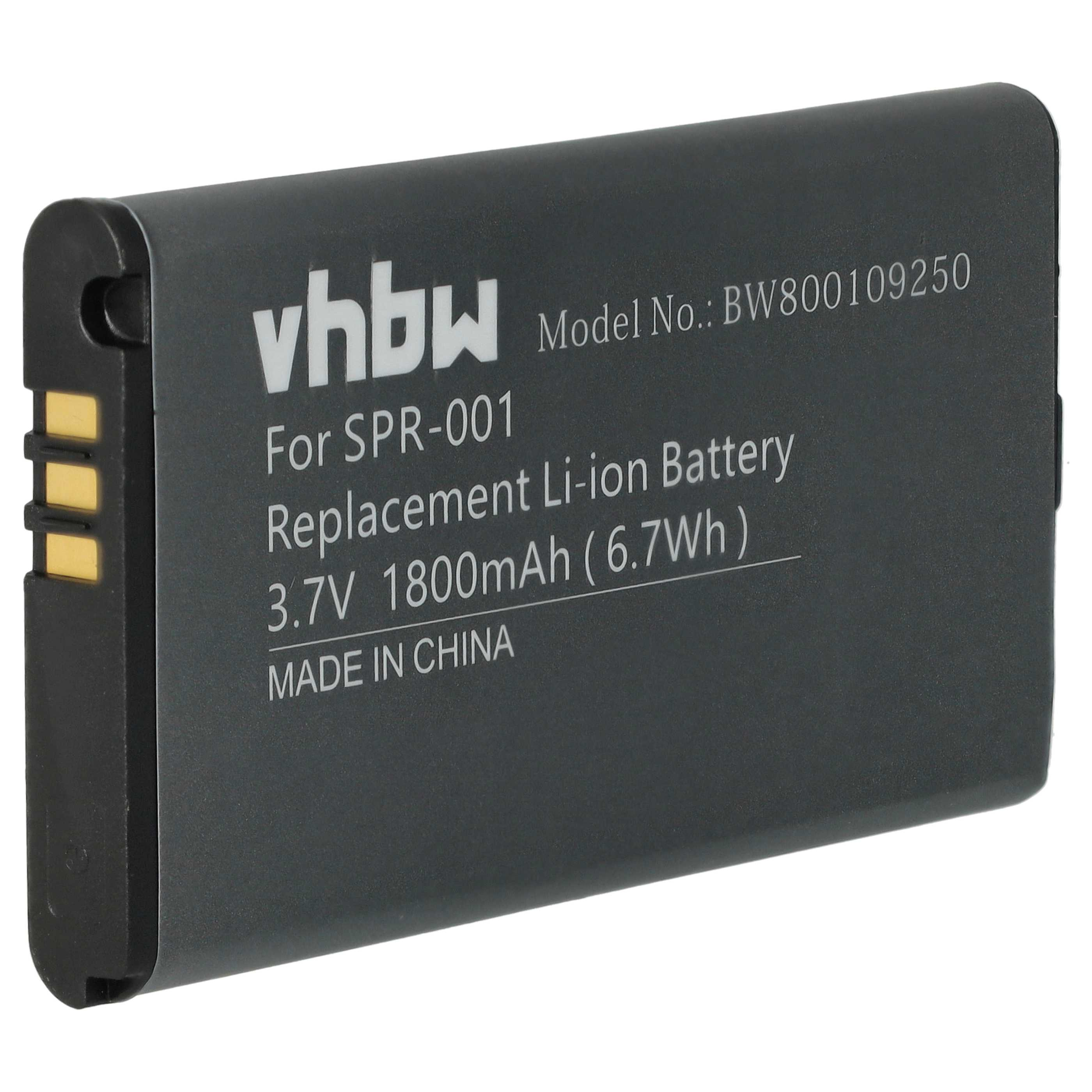 Eine schwarze Batterie. Es hat Text darauf. Der Text enthält die Marke und die Spezifikationen.
