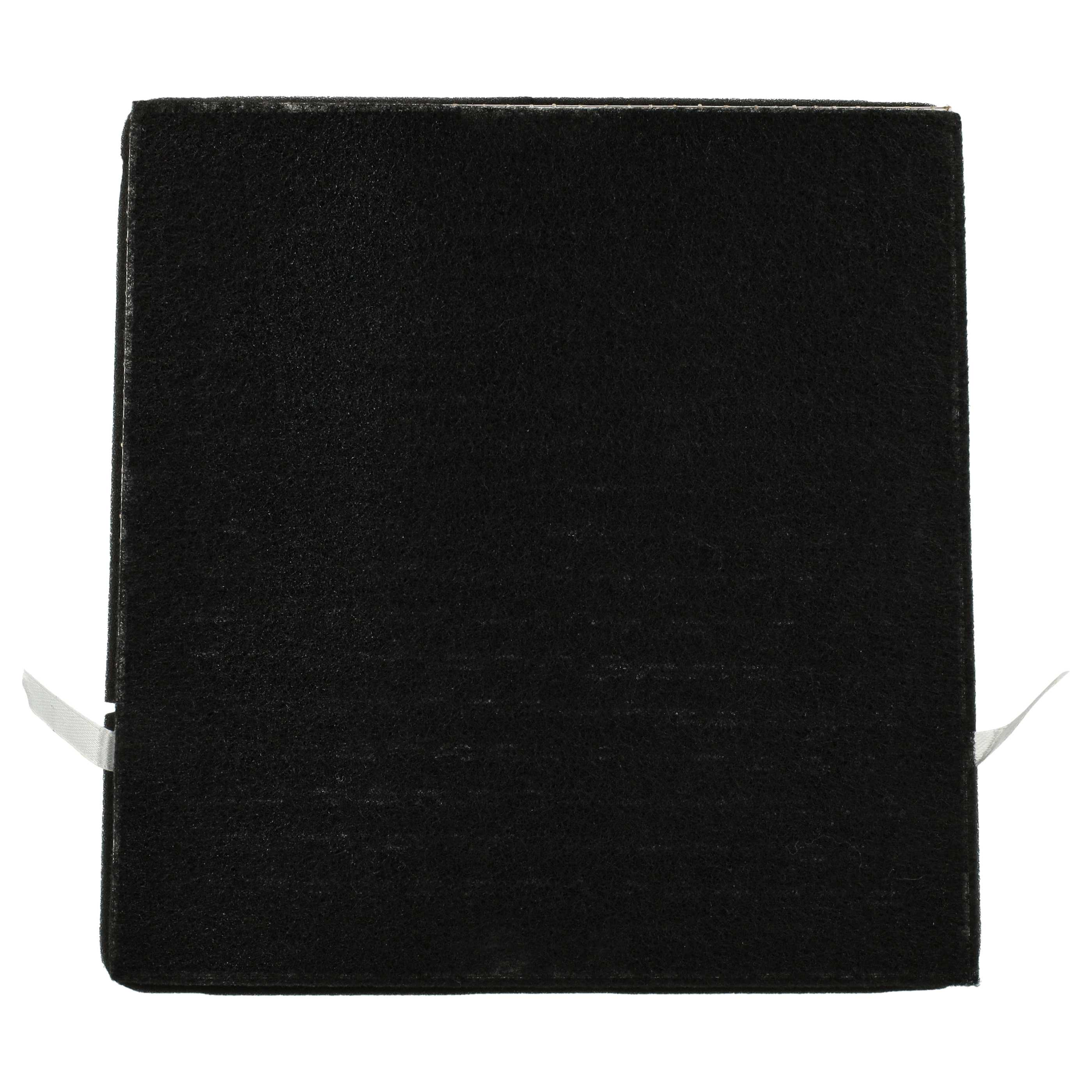 Ein schwarzes Notizbuch mit schlichtem Einband. Zwei weiße Bänder sind zur Markierung an der rechten Seite angebracht.
