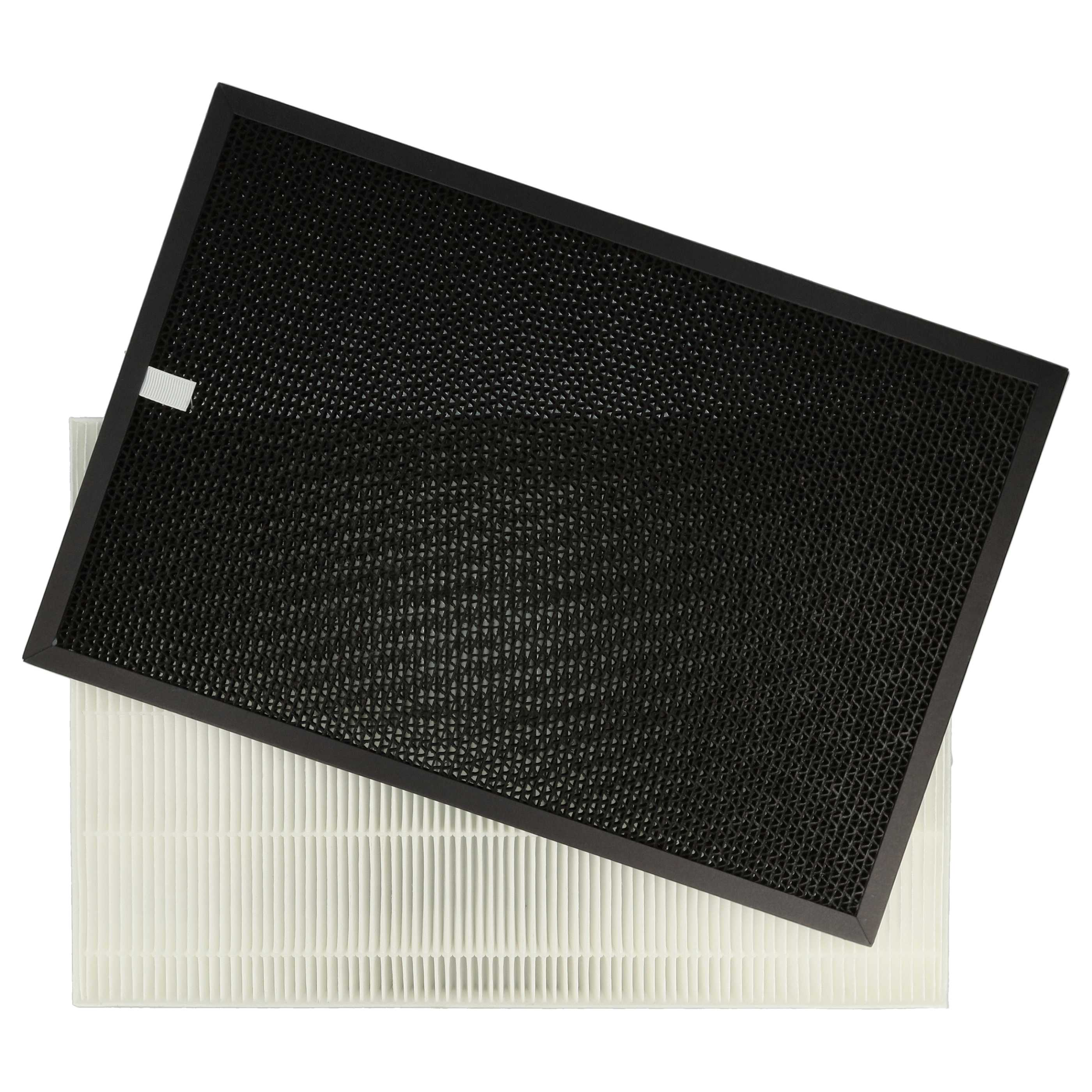 Zwei Filter: schwarzer Filter mit Wabe und weißer Filter mit vertikalen Linien.