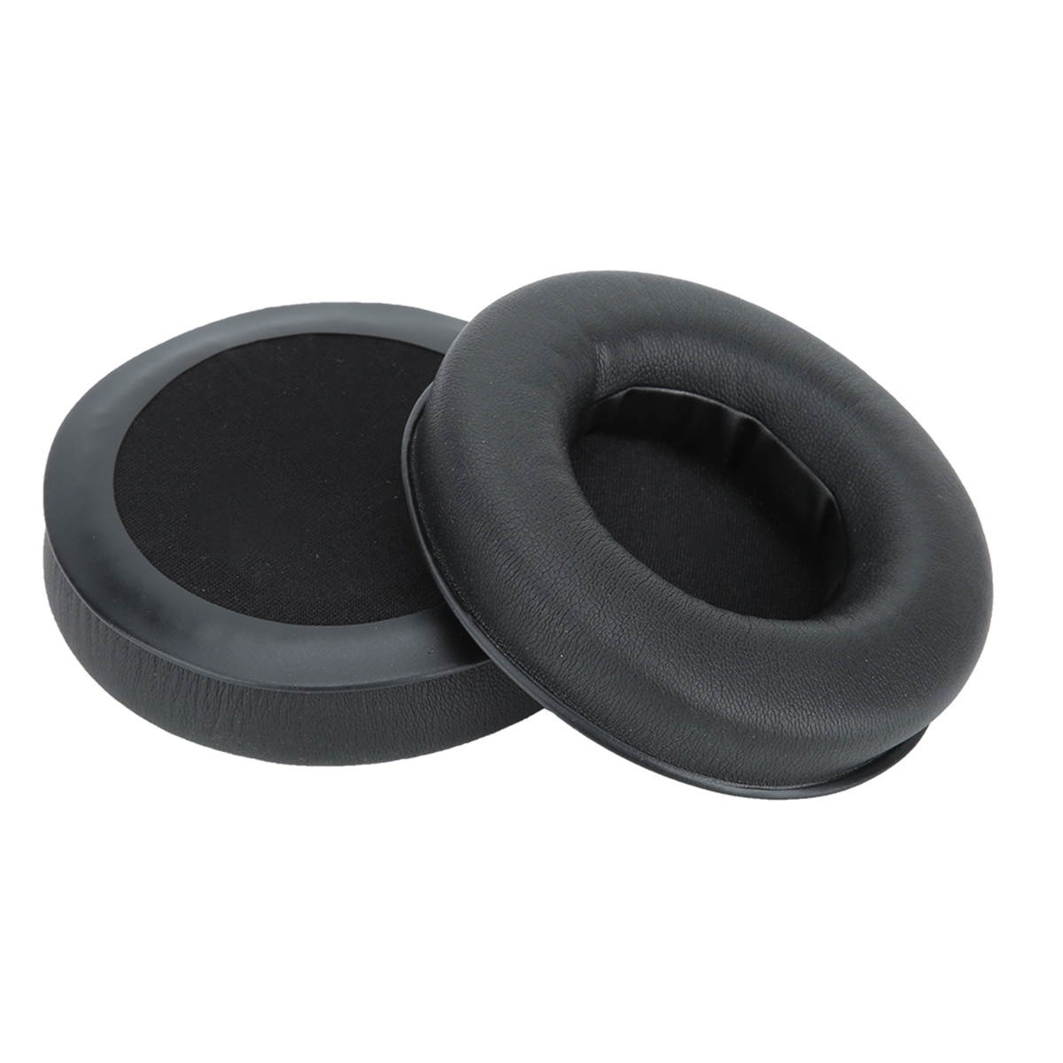 Zwei schwarze Ohrmuscheln, eine über der anderen, auf weißem Hintergrund.