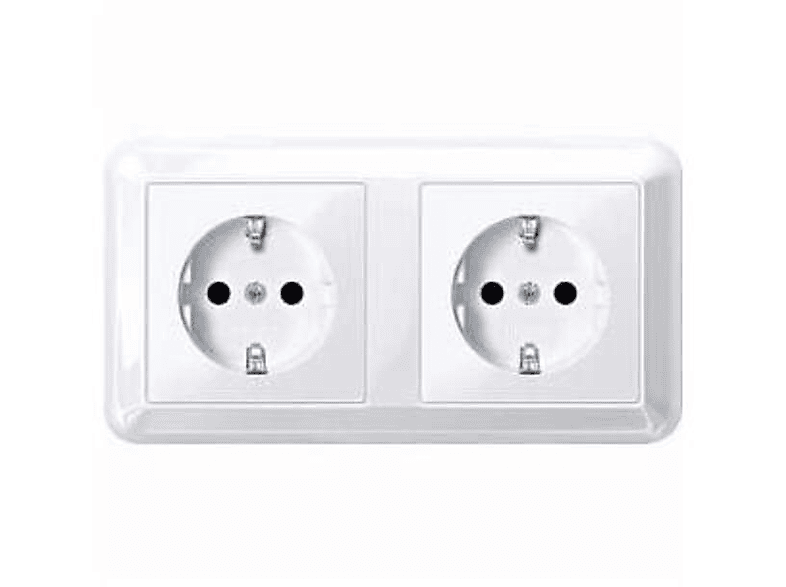 MACLEAN ENERGY MCE142 Steckdose mit dreifachem Schalter weiß