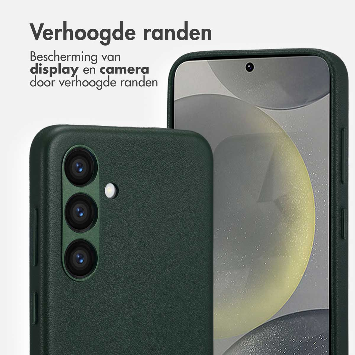ACCEZZ MagSafe Leather Backcover - Geschikt voor Samsung Galaxy S24 - Telefoonhoesje voor Samsung Samsung Galaxy S24 Donkergroen