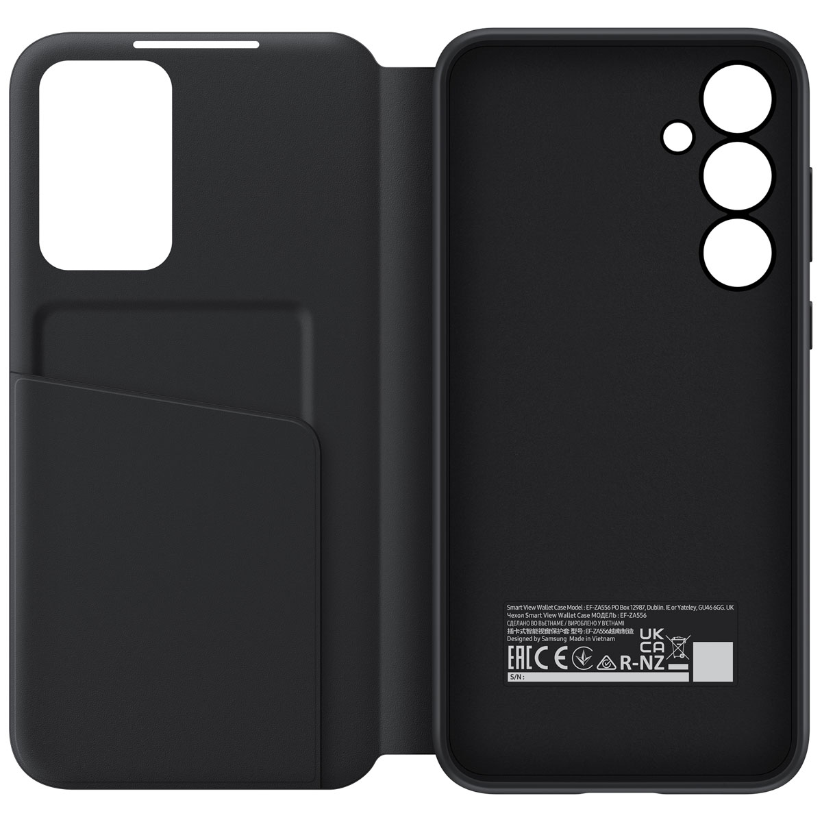 SAMSUNG EF-ZA556CBEGWW S VIEW WALLET F. GAL. A55 NOIR, Couvre-livre, Samsung, Galaxy A55 5G, Noir