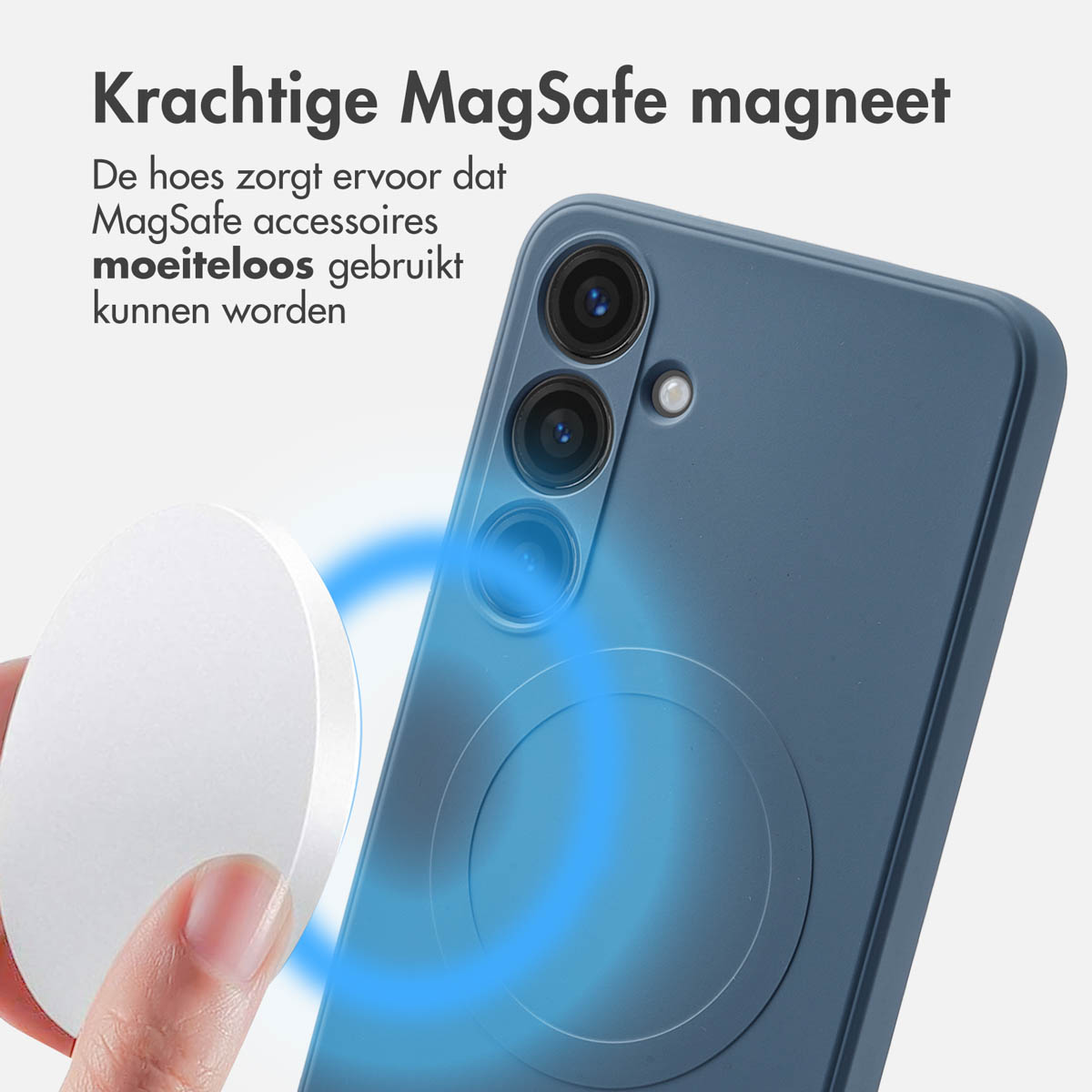 IMOSHION Color Backcover met MagSafe - Geschikt voor Samsung Galaxy S24 Plus - Telefoonhoesje voor Samsung Samsung Galaxy S24 Plus Donkerblauw