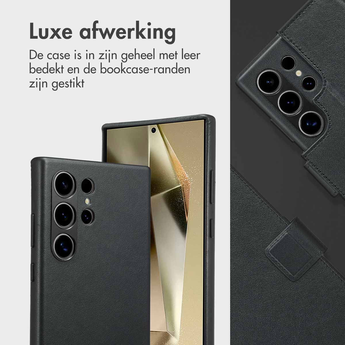 ACCEZZ Coque folio compatible avec Samsung Galaxy S24 Ultra Étui de Téléphone voor Samsung Samsung Galaxy S24 Ultra Noir
