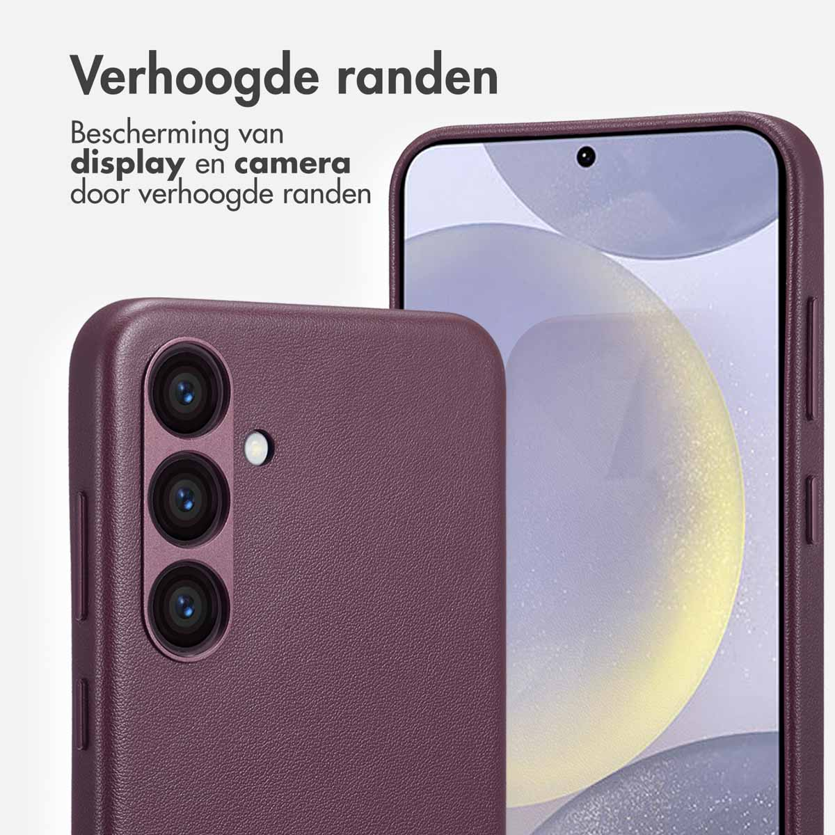 ACCEZZ MagSafe Leather Backcover - Geschikt voor Samsung Galaxy S24 Plus - Telefoonhoesje voor Samsung Samsung Galaxy S24 Plus Paars