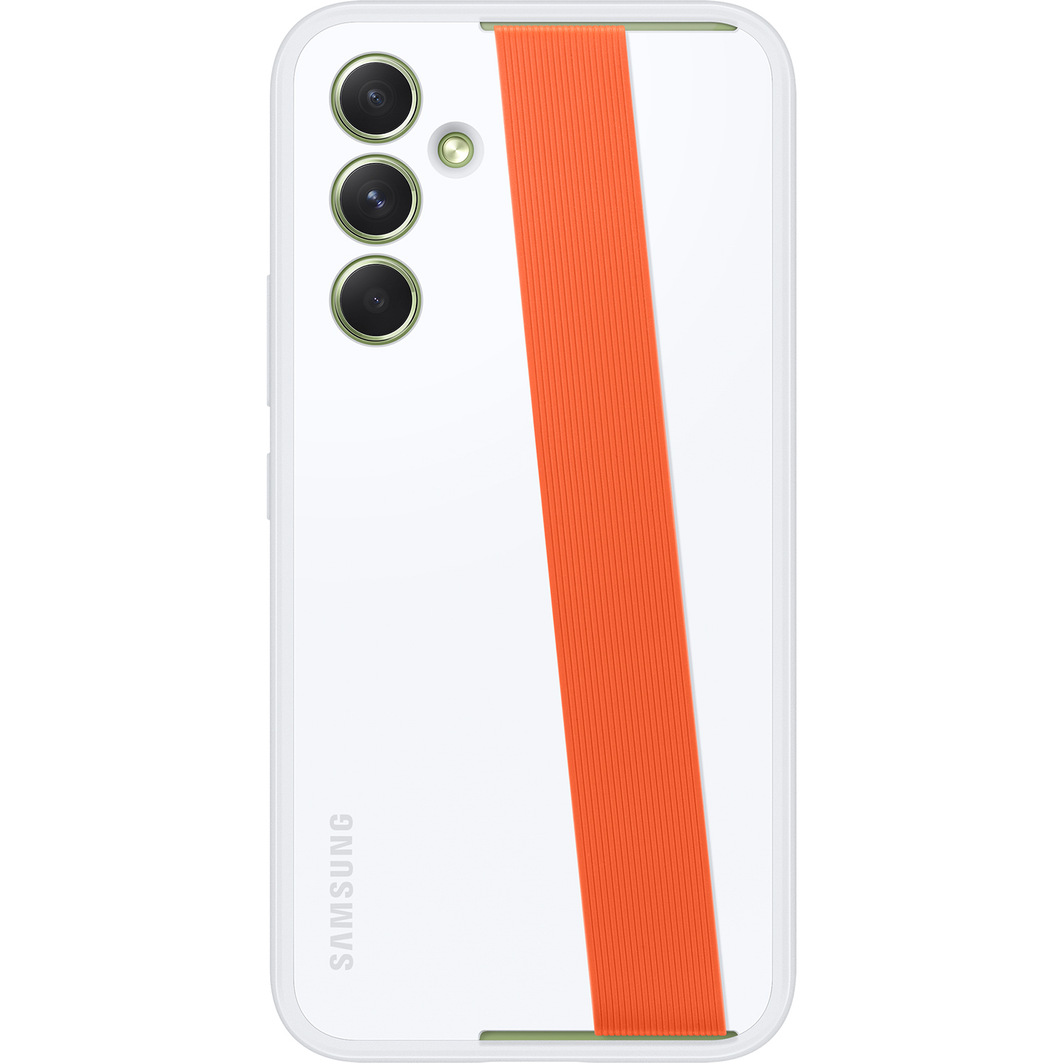 SAMSUNG Silicone Cover with Strap geschikt voor Samsung Galaxy A54 (5G) Telefoonhoesje voor Samsung Galaxy A54 Oranje, Wit