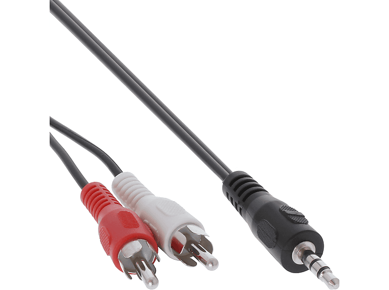 InLine Cinch/Klinke Kabel – 2x Cinch Auf 3,5 Mm Klinke, 0,2 M, Für Audio-Verbindungen