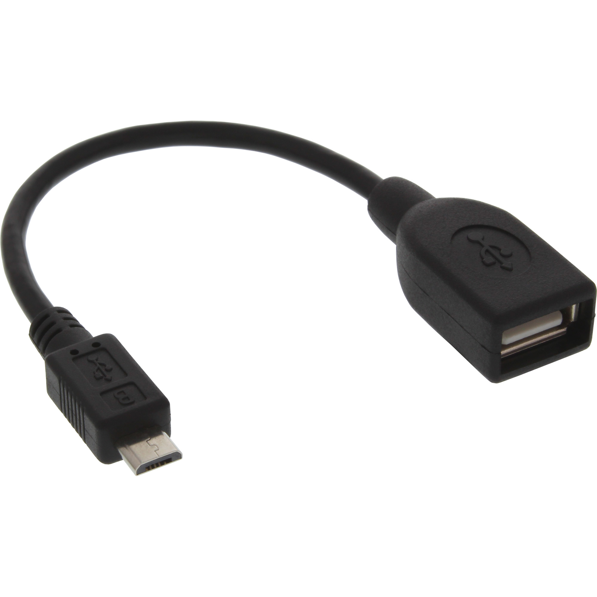 Cavo adattatore USB nero. Micro-USB a USB-A.