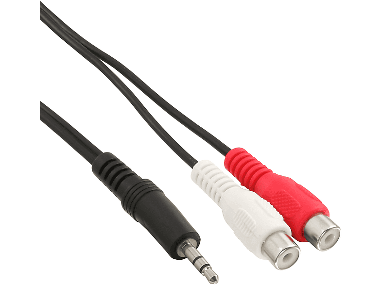 InLine Cinch/Klinke Kabel – 2x Cinch Auf 3,5 Mm Klinke, 0,2 M, Für Audio-Verbindungen