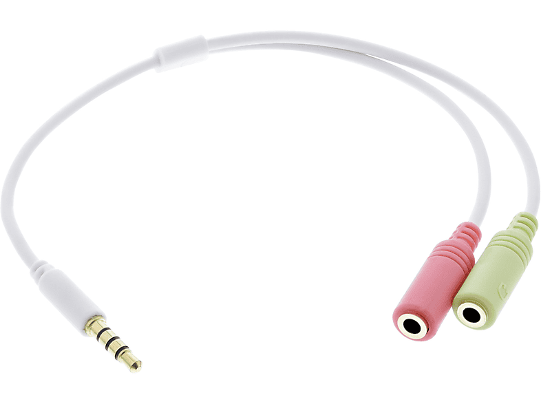 INLINE InLine® Headset Adapterkabel, 3,5mm Stecker an 2x3,5mm Buchse ...