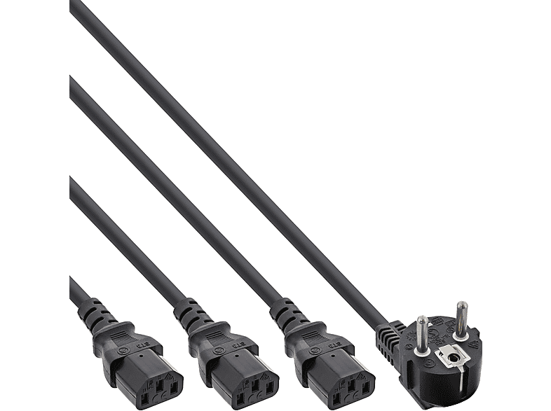 INLINE InLine® Netz-Y-Kabel, 1x Schutzkontaktstecker zu 3x ...