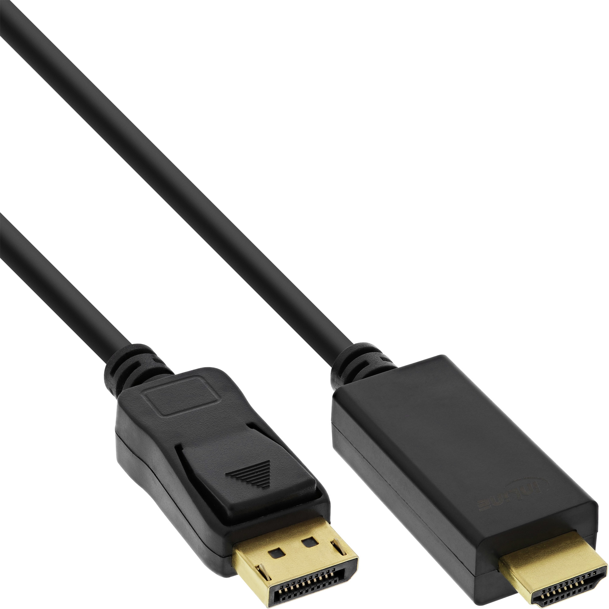 INLINE InLine® DisplayPort zu HDMI Konverter Kabel, 4K/60Hz, schwarz, 1m Kabel Adapter- / Konverterkabel Displayport zu HDMI / VGA / DVI
