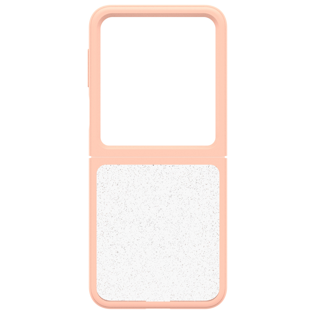 Custodia aperta. La custodia è rosa, con interno bianco. La custodia è aperta.