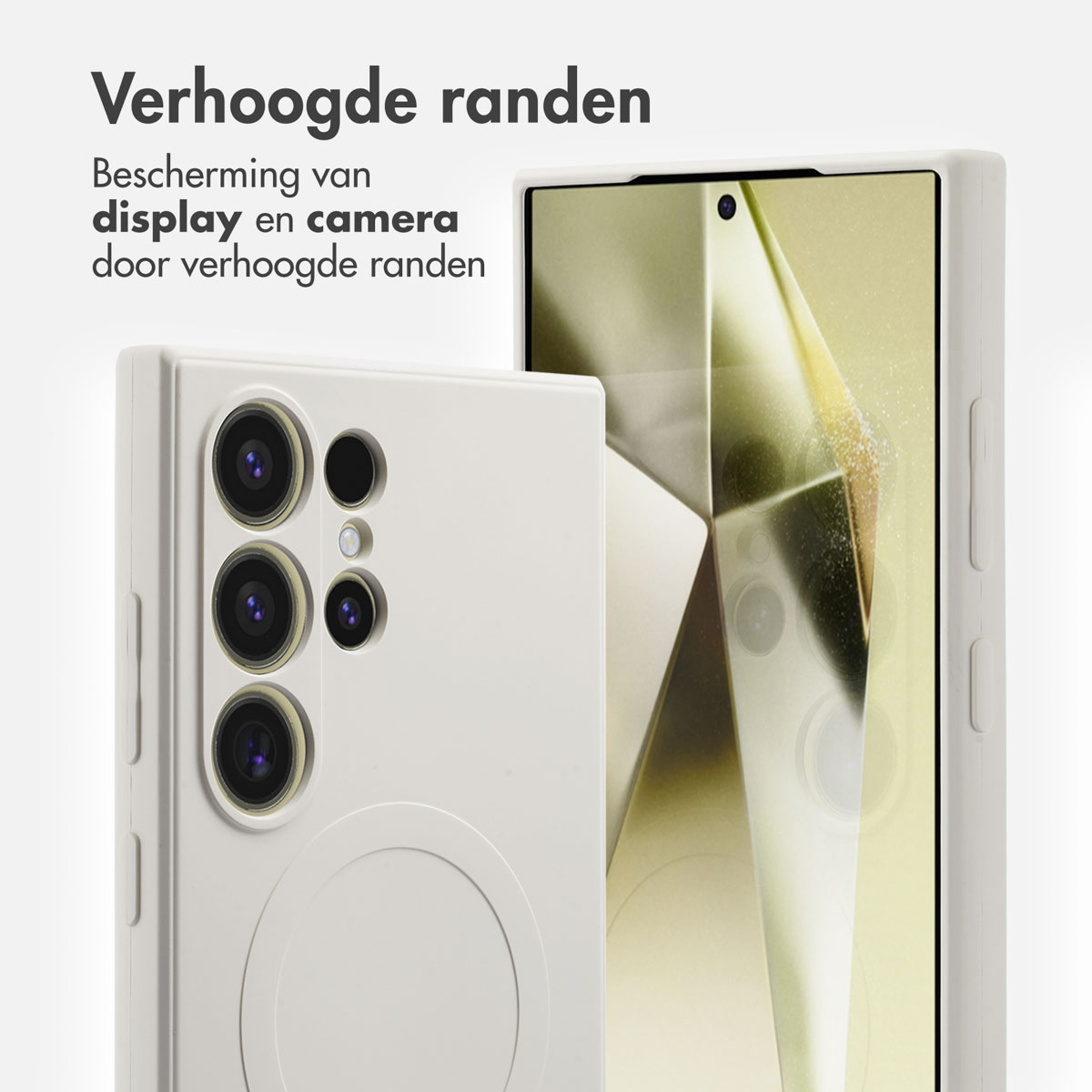 IMOSHION Coque colorée compatible avec Samsung Galaxy S24 Ultra Étui de Téléphone voor Samsung Samsung Galaxy S24 Ultra Beige
