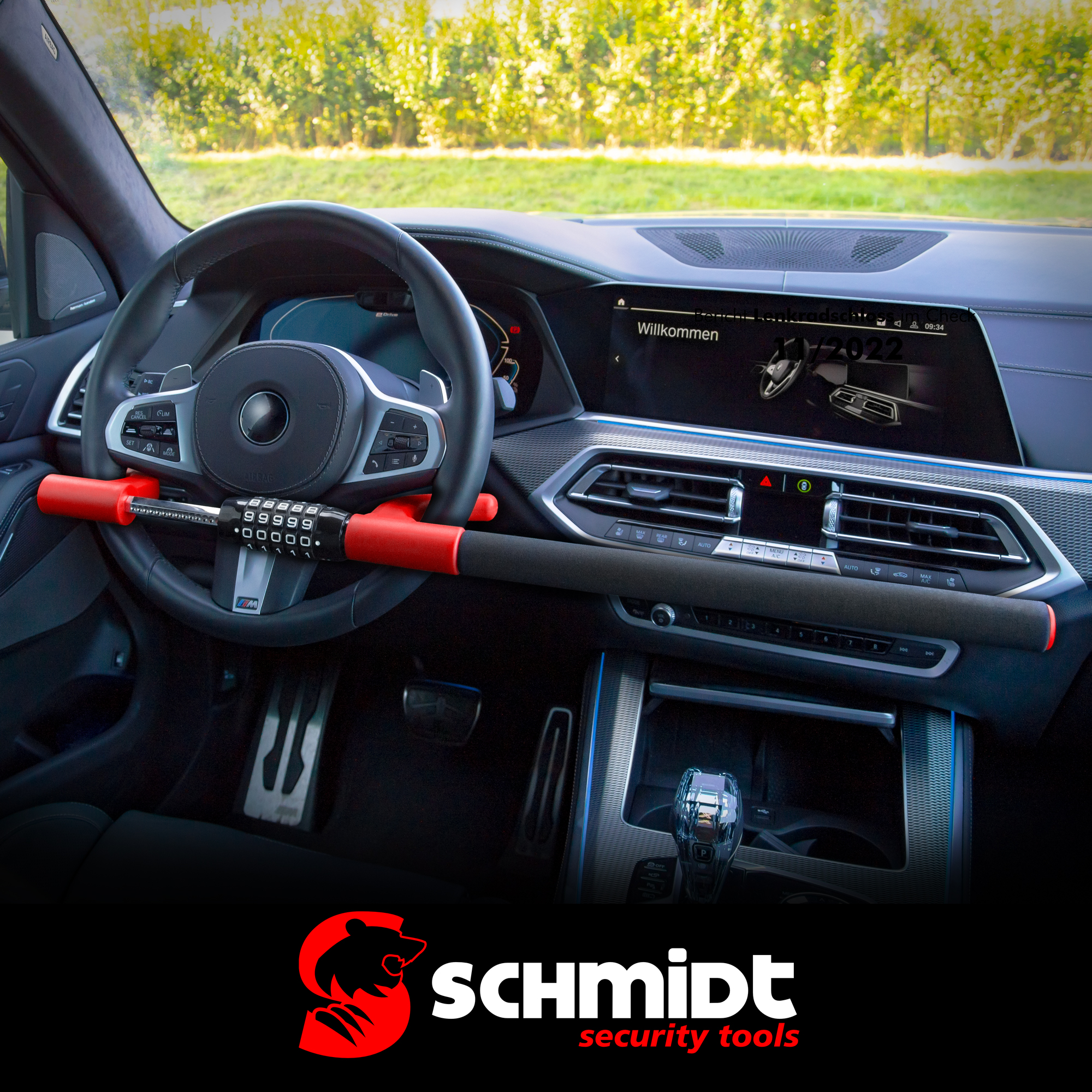 GADLANE T-Bar Lenkradschloss | Autodiebstahlschutz In Schwarz | Einfache Montage Ohne Werkzeug