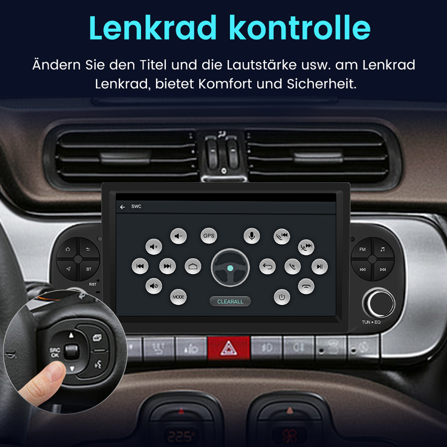Car radio compatible with wireless Carplay/Android Car for FIAT Panda 2013-2020 high power IPS touch screen/Bluetooth/Mirror Link/FM/AM/USB