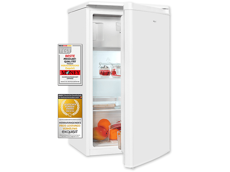 EXQUISIT KS5117-3-040E weiss Kühlschrank (E, 840 mm hoch, Weiß)