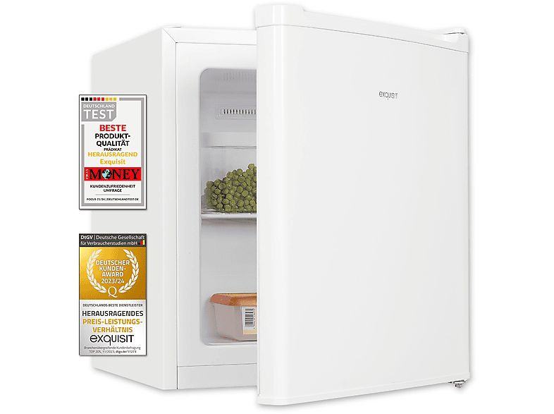 EXQUISIT GB505-040E weiss Mini-Gefrierschrank (E, 510 mm hoch)