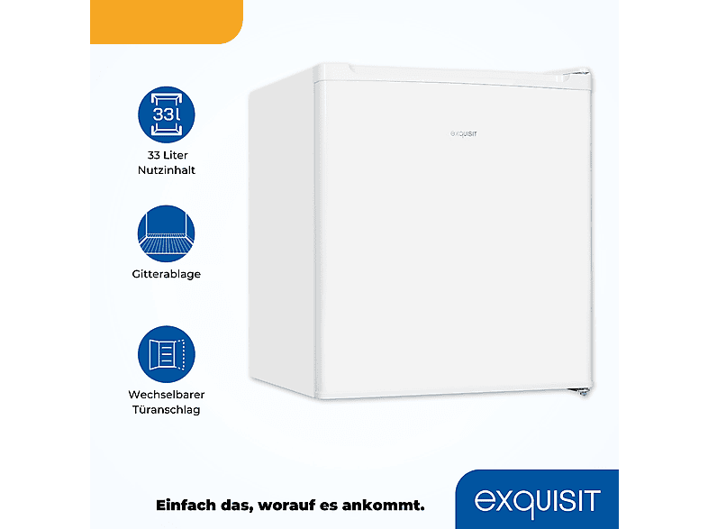 EXQUISIT GB505-040E weiss Mini-Gefrierschrank (E, 510 mm hoch)