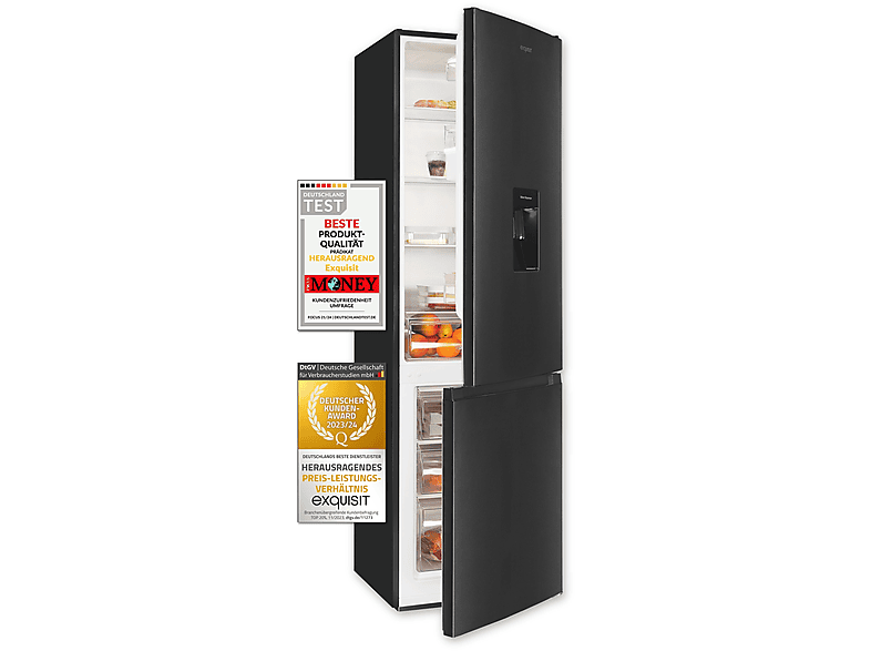 EXQUISIT KGC5265-70-WS-040D inoxlook-az Kühl-Gefrierkombination (D, 168,00 kWh, 1795 mm hoch, Inoxlook-az)