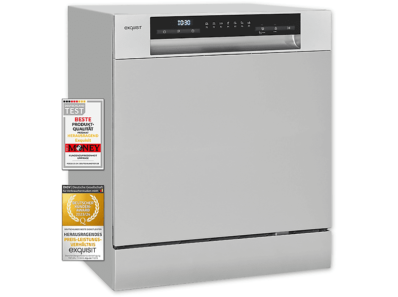 EXQUISIT GSP5508-030D Geschirrspüler (freistehend (Besteckkorb, 550 mm breit, 49 dB (A), D)