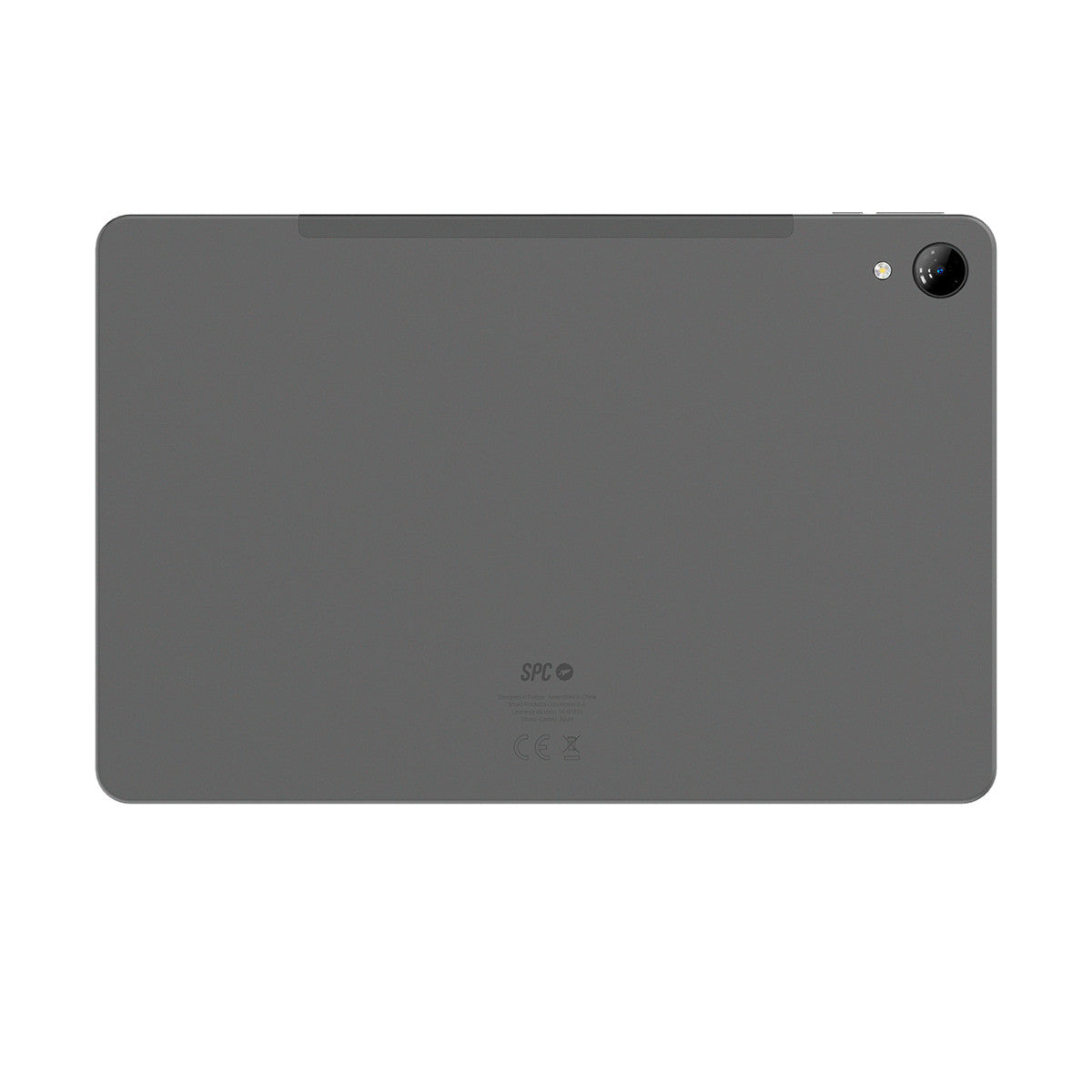 Retro tablet grigio con fotocamera. Il marchio è SPC.