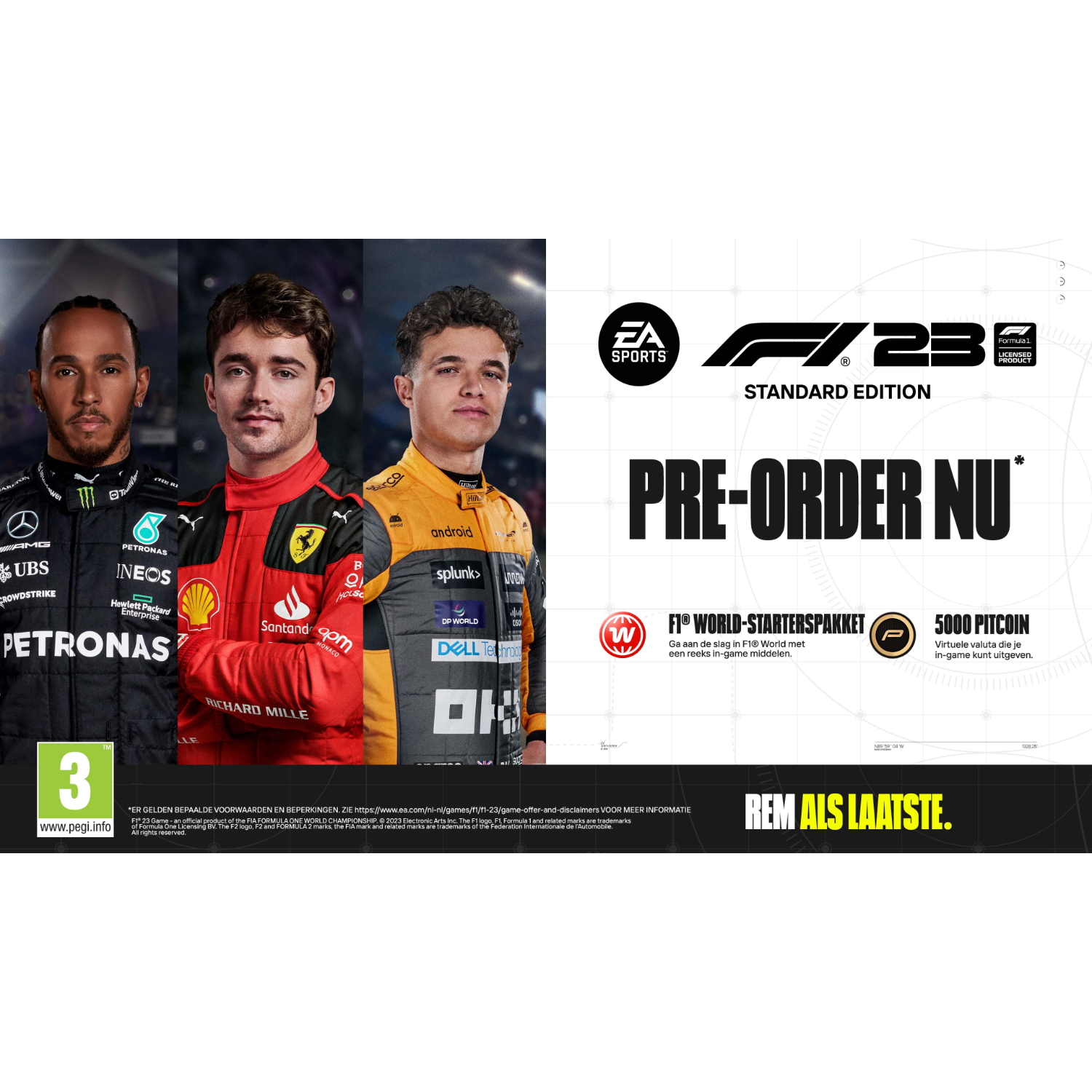 Reklama gry F1 23 z kierowcami, logo i 
