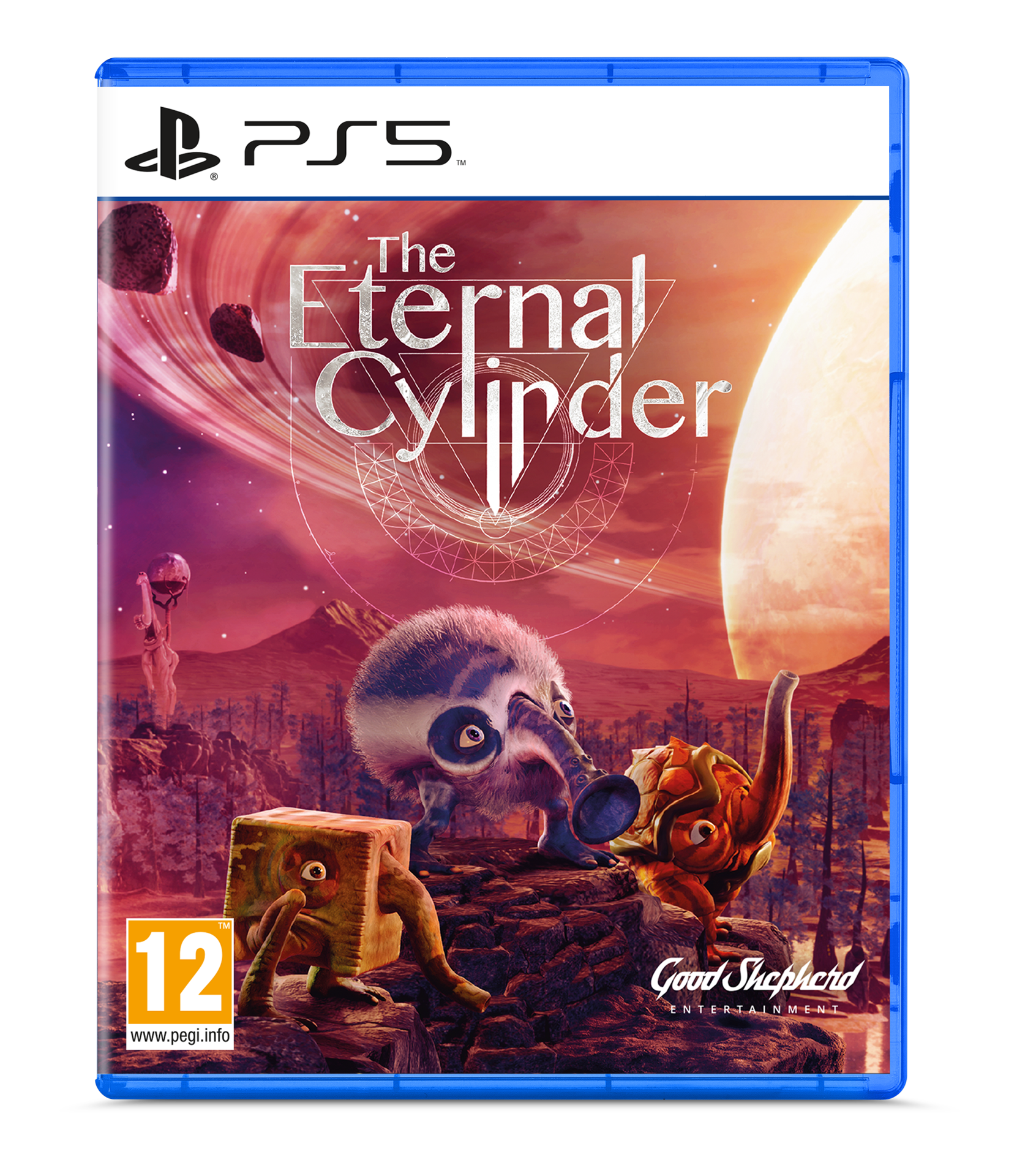 PS5 game case met een fantasy game cover illustratie.