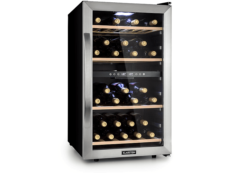 KLARSTEIN Vinamour 45D Weinkühlschrank (EEK G, Edelstahl)
